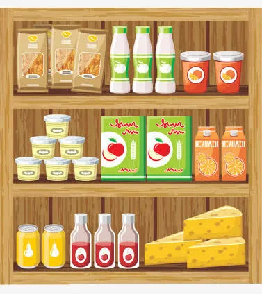 放置牛奶饮料等的陈列货柜免抠