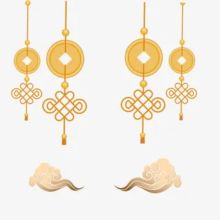 元宝挂件祥云免抠素材免抠