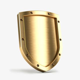 金色金属盾牌海报背景免抠