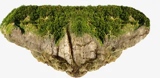 小岛森林素材免抠