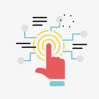 红色手指点击卡通元素免抠