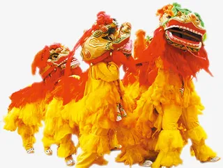 实拍建党节日狮子舞免抠