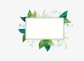 绿色清新创意树叶贺卡免抠