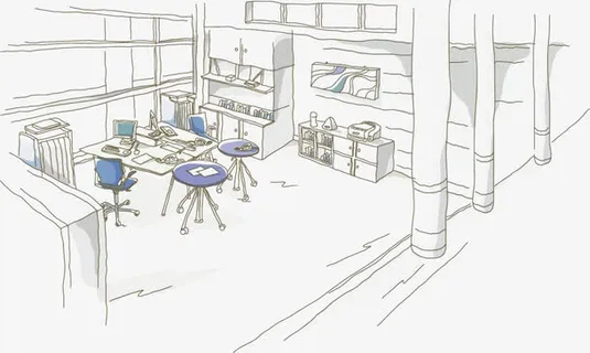 手绘办公室免抠