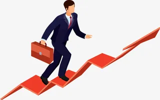 努力向上爬的职员图免抠手绘/卡通卡通元素