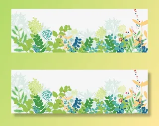 初春绿叶素材免抠手绘/卡通卡通元素