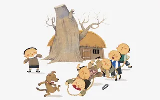 中国农村儿童卡通题材免抠