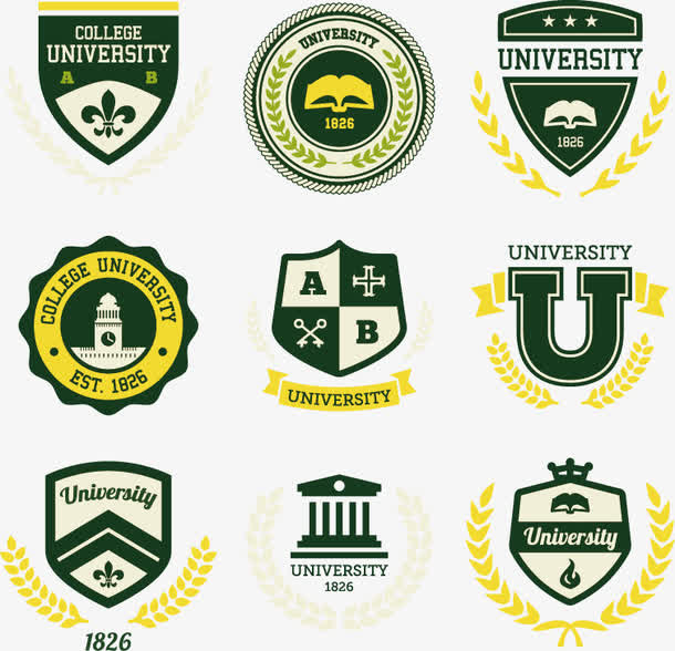 欧美大学logo素材免抠