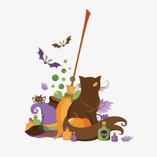 灰色万圣节动物免抠