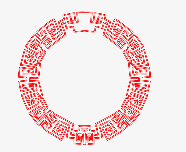 矢量传统中式圆形边框PNG图片免抠