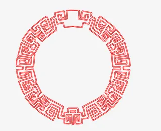 矢量传统中式圆形边框PNG图片免抠