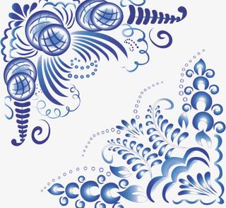 青花瓷纹样免抠