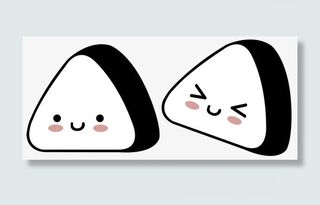 两个可爱的卡通糯米团子免抠