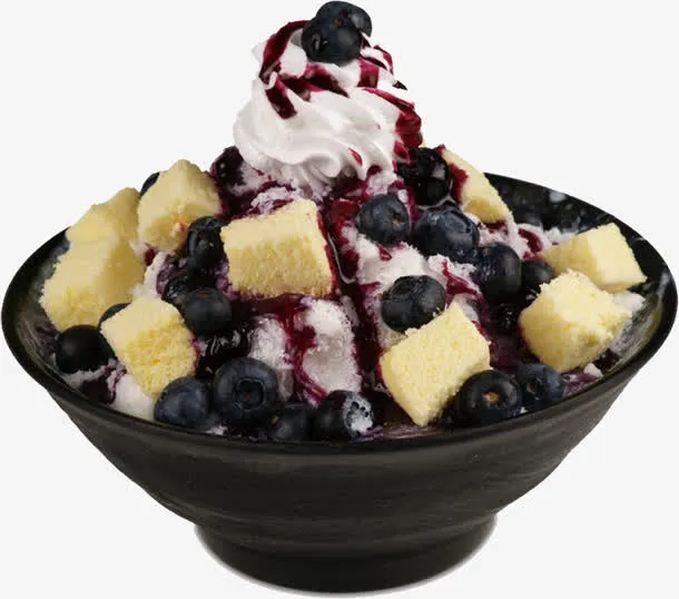 蓝莓雪花冰免抠