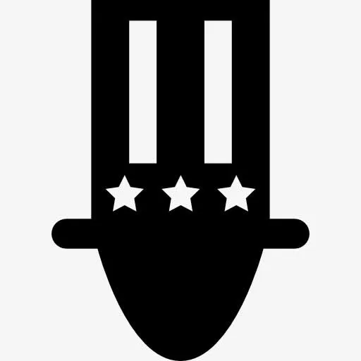 戴帽子的Uncle Sam head美国的标志图标免抠