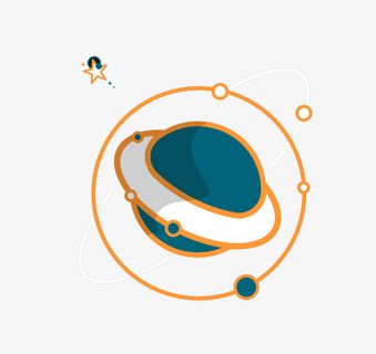 环绕太空创意手绘免抠 环绕太空创意手绘免抠
