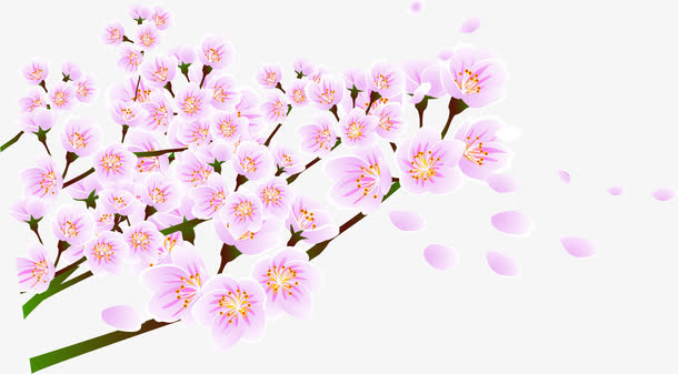 唯美春天粉色花朵免抠