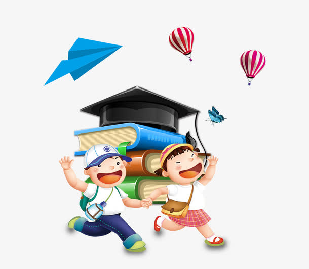 上学的小学生免抠