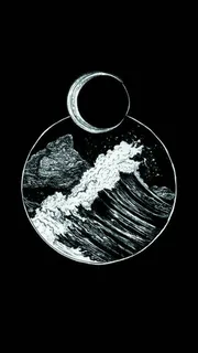 黑白浮世绘趣味背景高清