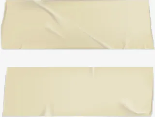 矢量手绘白色胶带免抠