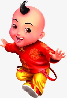 可爱俏皮新年儿童免抠