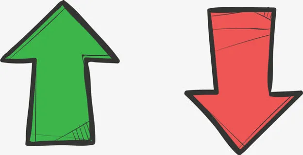 商务手账红绿箭头免抠