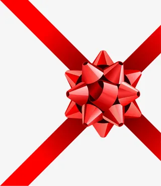 红色彩带装饰图案免抠