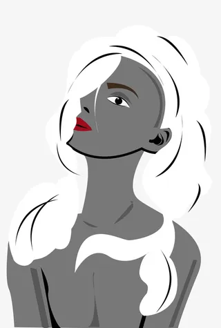 手绘插画女性人物免抠