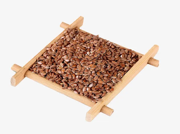 木盒装的亚麻籽免抠