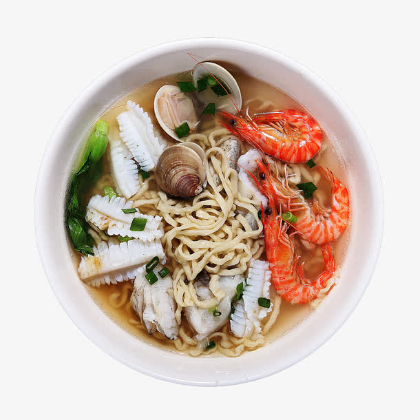 海鲜面实物图免抠