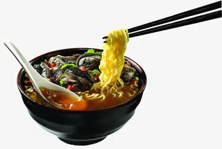 美味大碗乌冬面蘑菇香味可口素材免抠