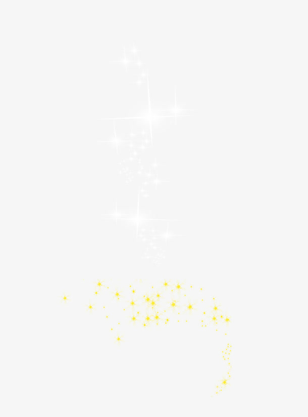 海报装饰白色黄色闪星免抠