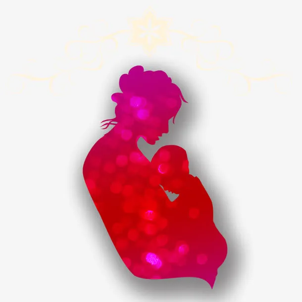 光点抱孩子的妈妈免抠