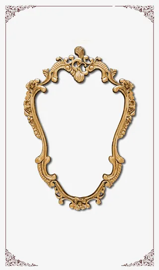 美式花纹盾牌状边框免抠