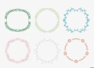 手绘鲜花边框免抠