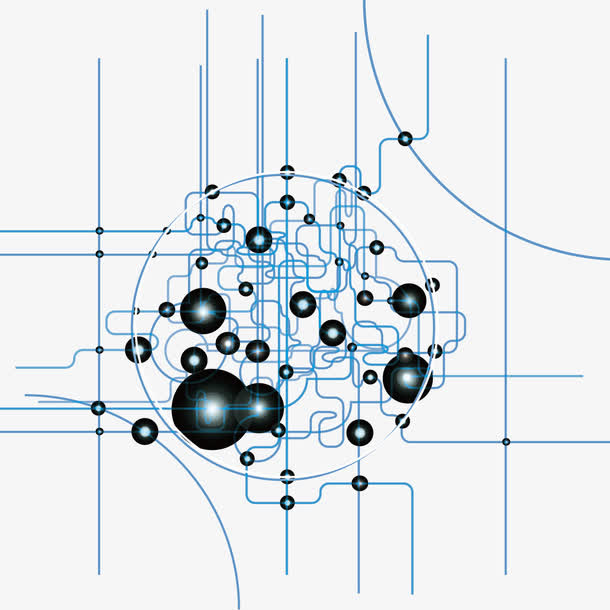 矢量科技素材和光点免抠
