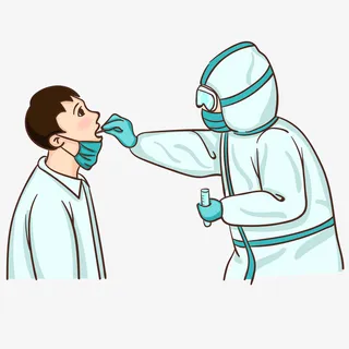 核酸检测场景插画免抠