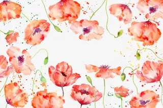 水彩花卉底纹免抠