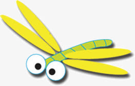 黄色卡通蜻蜓免抠