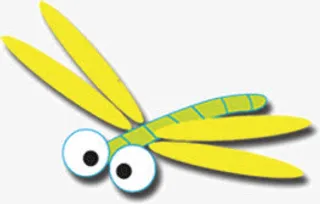 黄色卡通蜻蜓免抠
