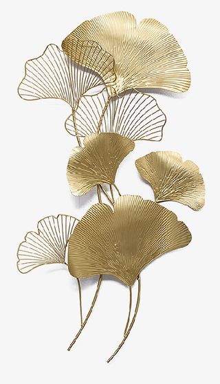 国潮风金属银杏叶免抠