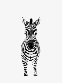 可爱斑马免抠