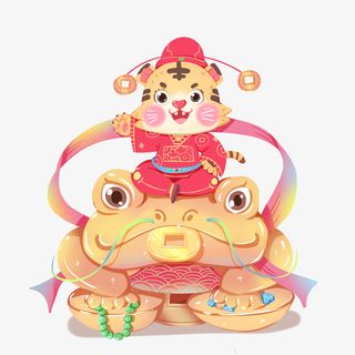 2022虎年春节新年喜庆金蟾招财进宝免抠