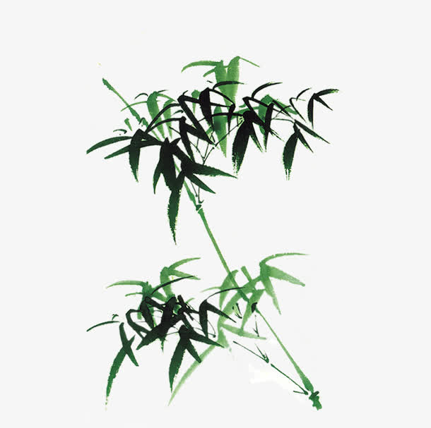 彩绘植物竹子水墨竹子免抠