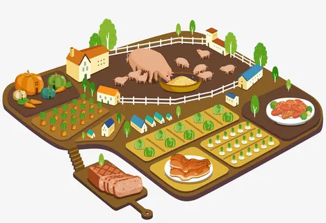 卡通创意养猪场免抠图免抠