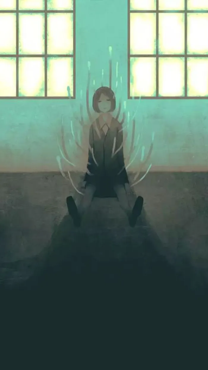 蓝色手绘人物背景高清