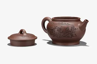 山水紫砂壶免抠