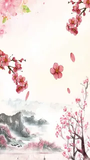 简约花朵桃花节PS源文件H5背景素材高清