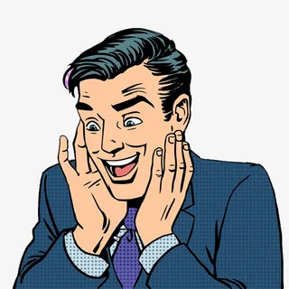 收到惊喜的男子免抠