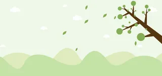 清明踏青绿色卡通banner高清